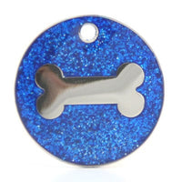Blue Bone Glitter Tag